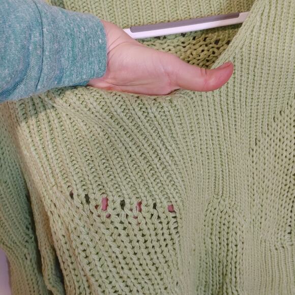 Uniq Size Small/Medium S/M Green Sweater NEW NWT Acrylic Chunky Knit - Picture 7 of 10